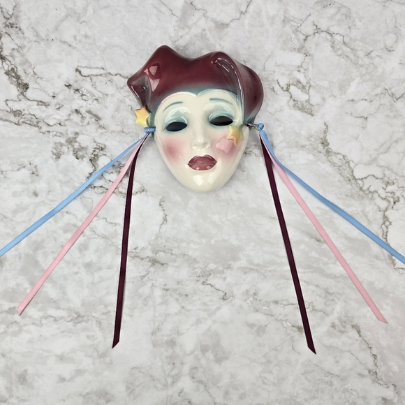 Vintage Clay Art Female, Art Deco Mask - Picture 2 of 10